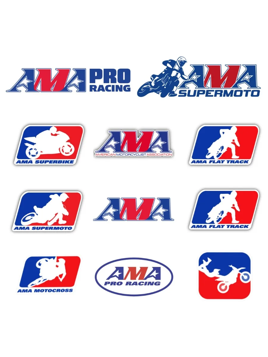 Autocollant de logo de l'Association des Hurcyclistes Américains, autocollant commémoratif, piste plate, sourire de vélo, moto, motocross, autocollant de voiture de course en vinyle