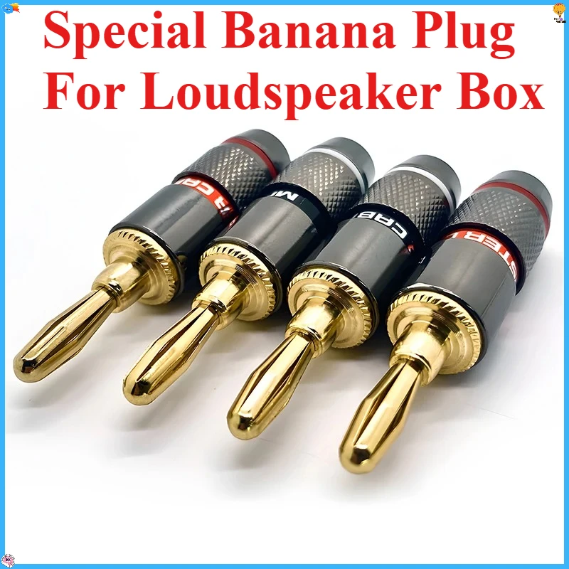 1/2/4PCS Monster Banana Plugs 24K Gold Plated Pure Copper Speaker Adapter Screw Speaker Plugs Audio Connectors
