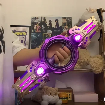 Juguete súper genial, sable de luz giratorio retráctil de doble punta, múltiples estilos de iluminación para elegir, juguete interactivo, regalo de cumpleaños 1
