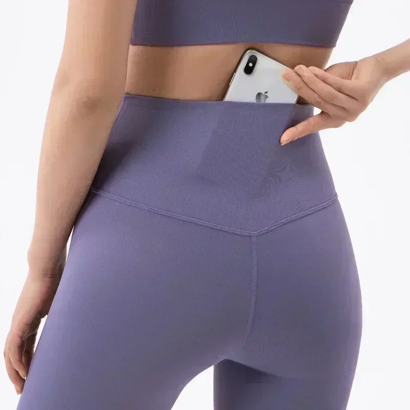 Limón 2 piezas Yoga deporte sujetador + Leggings cintura alta sensación desnuda Fitness pantalones para correr gimnasio atlético Fitness Yoga chaleco conjunto de entrenamiento