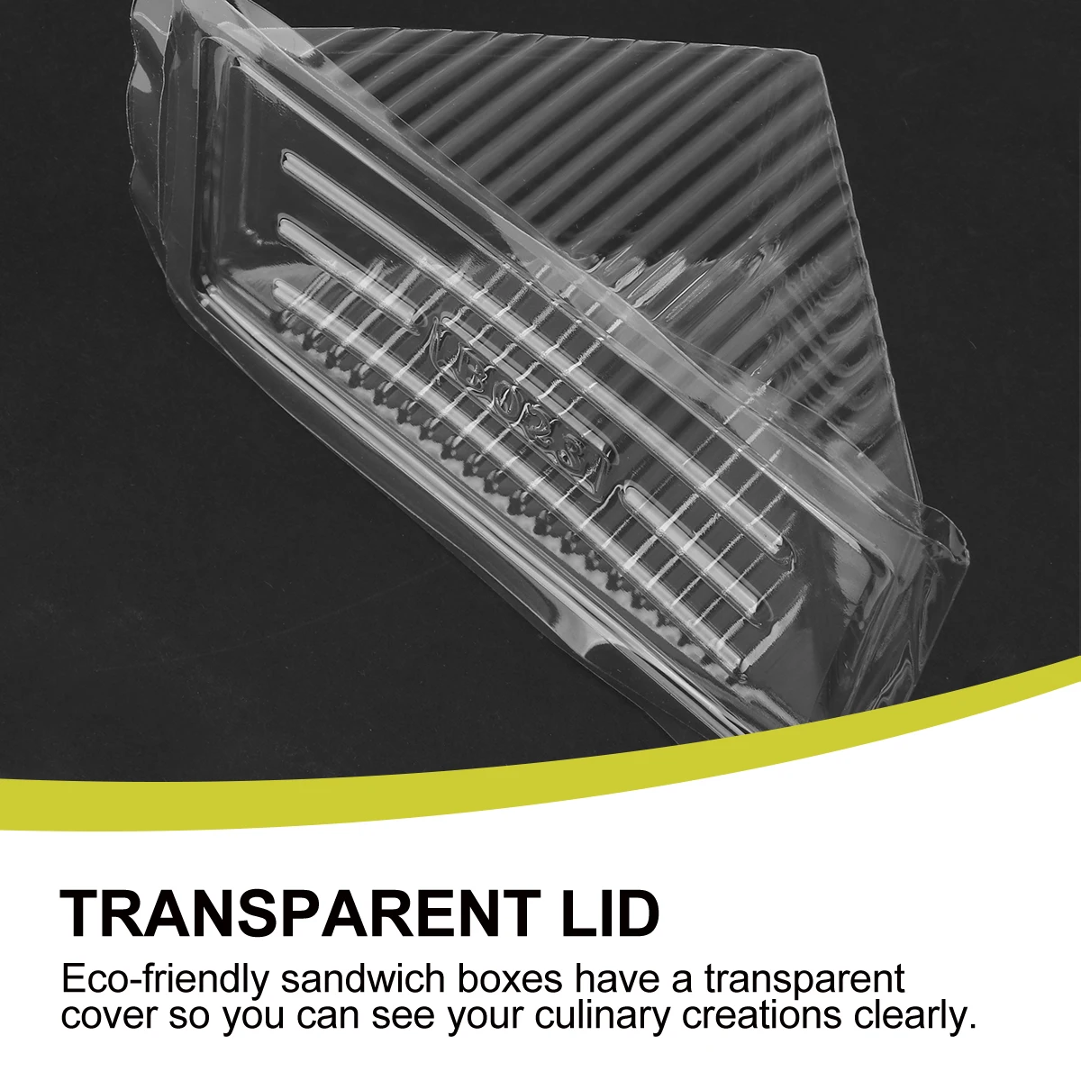 

100pcs Clear Triangle Sandwich Box Eco-Friendly Plastic Packaging Container For Cake Cookie Dessert Party Wedding Baby Shower