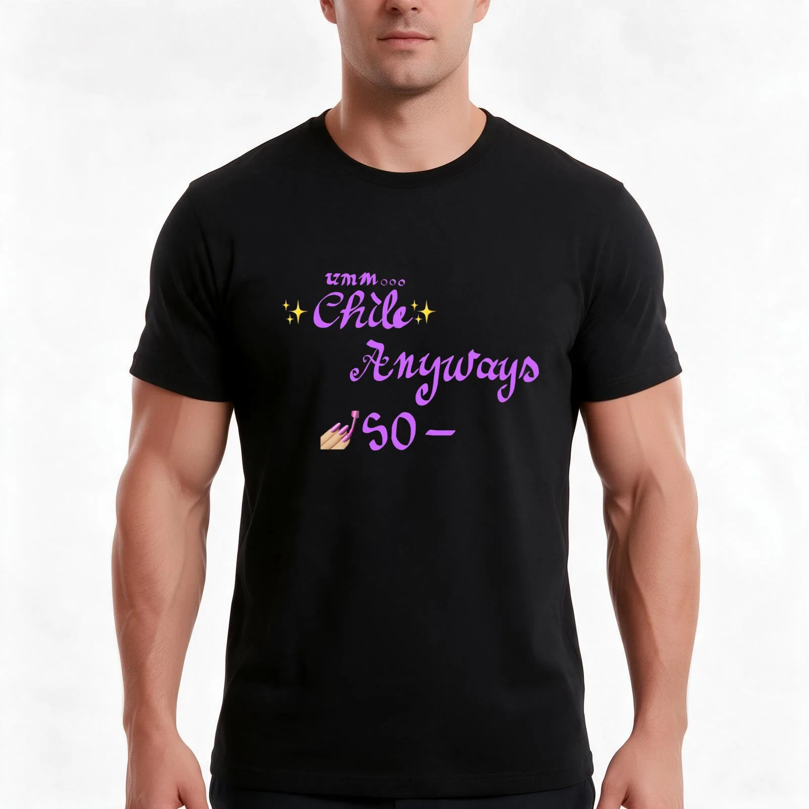 Um chile anyways so T-Shirt, Summer Casual Cotton Tee, Oversized Streetwear Tops, Vintage Graphic Print, Loose Fit Short Sleeve