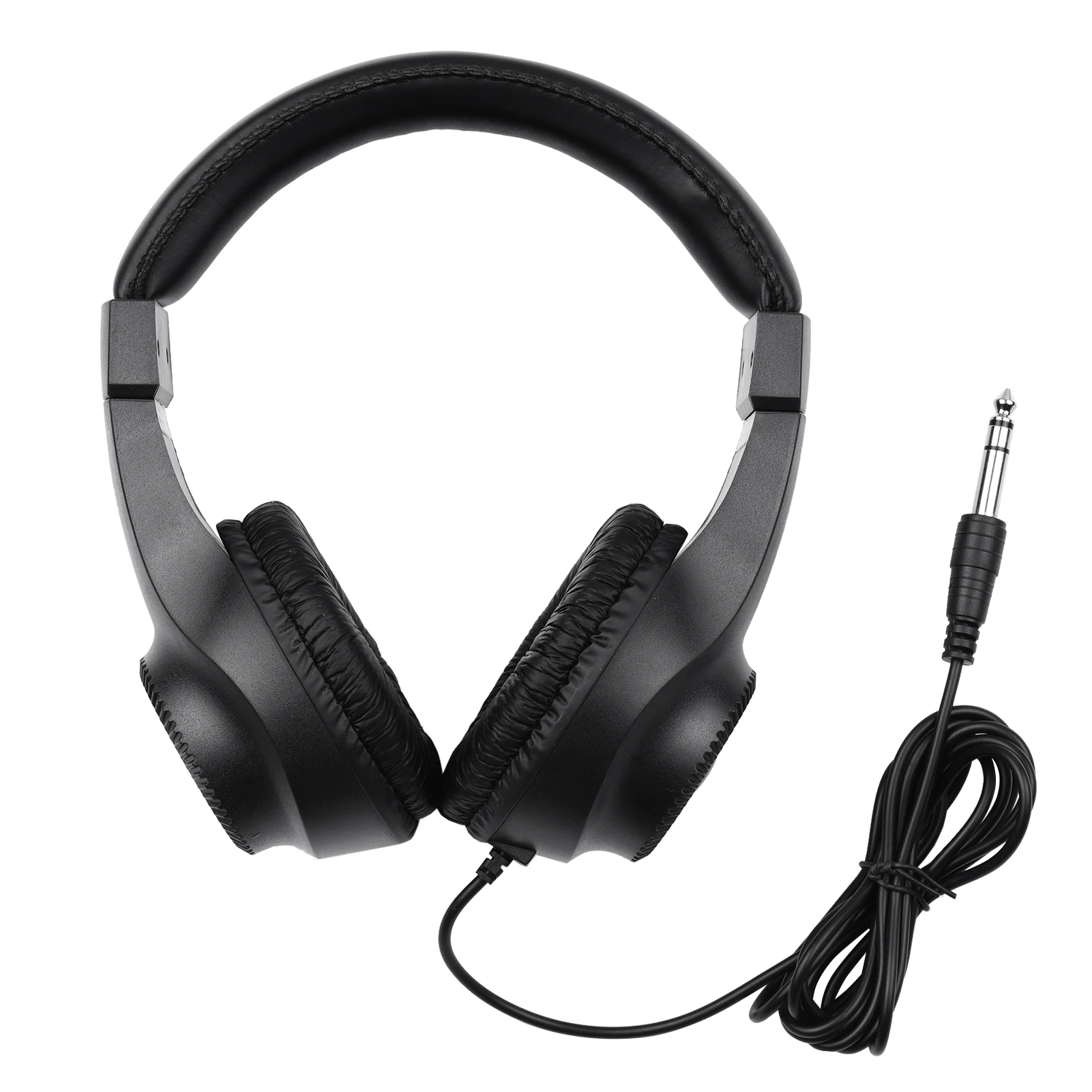 Wired Stereo Monitor Headphones Over-ear Headset with 50mm Driver 6.5mm Plug for Recording Music Appreciation Black (NOT for PC)