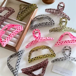 Wholesale Korean New Design Polka Dot Colorful Large Hair Clip Simple Fashion Plastic Shark Clip Hair Accessories For Woman Girl