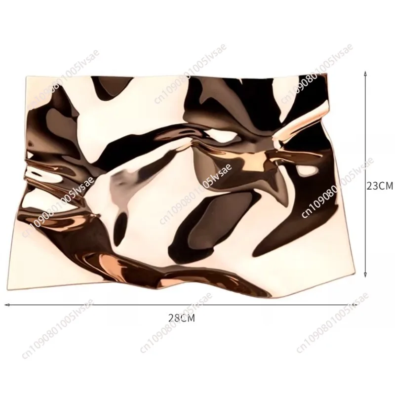Stainless Steel Tray Silver Storage Plate Wave Shape Gold Entrance Key Container Nordic Snack Dish Decorative trays Home Accesso