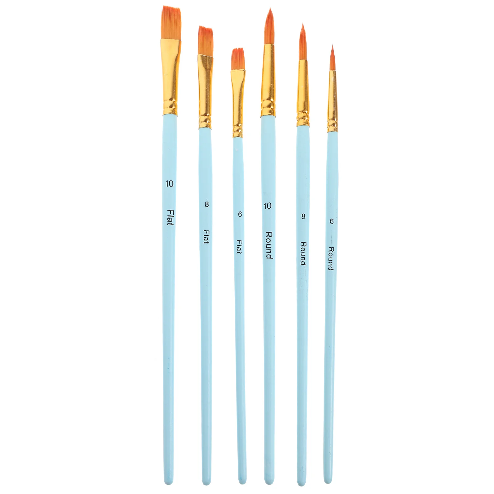 

6 Pcs Watercolor Brush Paint Pigment Paintbrushes Nylon Bristle Painting Wool Mixing Oil Round Tip Student Supplies