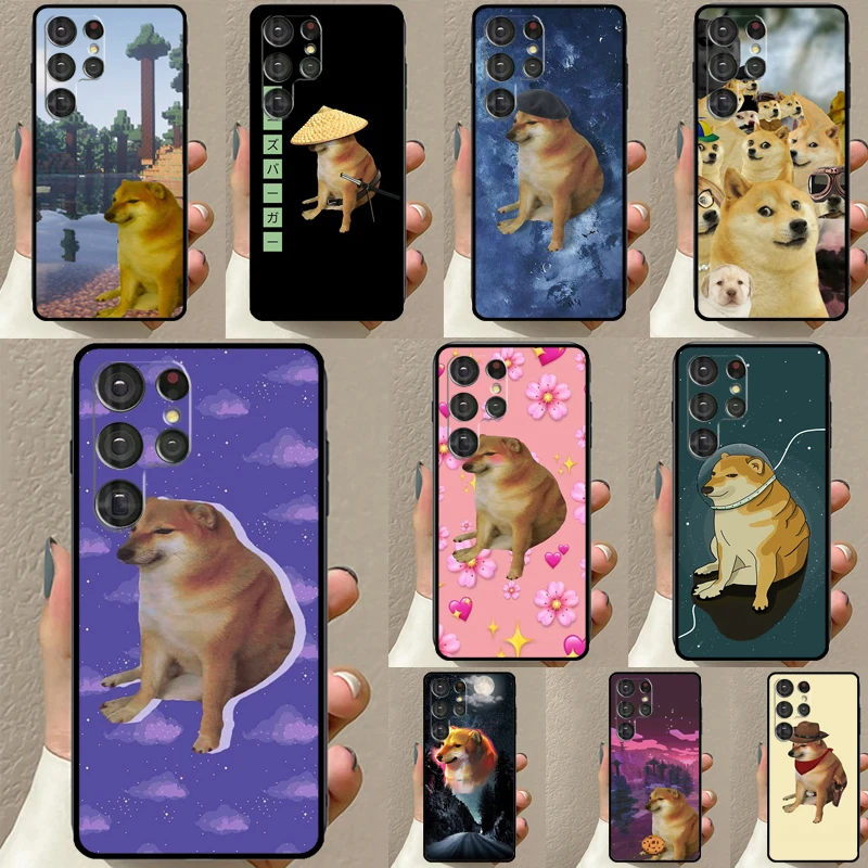 Funny Cheems Doge Case For Samsung Galaxy S23 S22 Ultra Note 20 Note 10 S8 S9 S10 Plus S21 FE S20 FE Back Cover