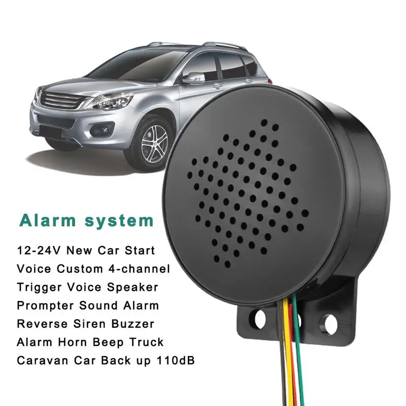 4 channels Trigger Voice Speaker Prompter 12-24V Car Start Voice Custom Sound Alarm Reverse Siren Buzzer Alarm Horn Benchmark