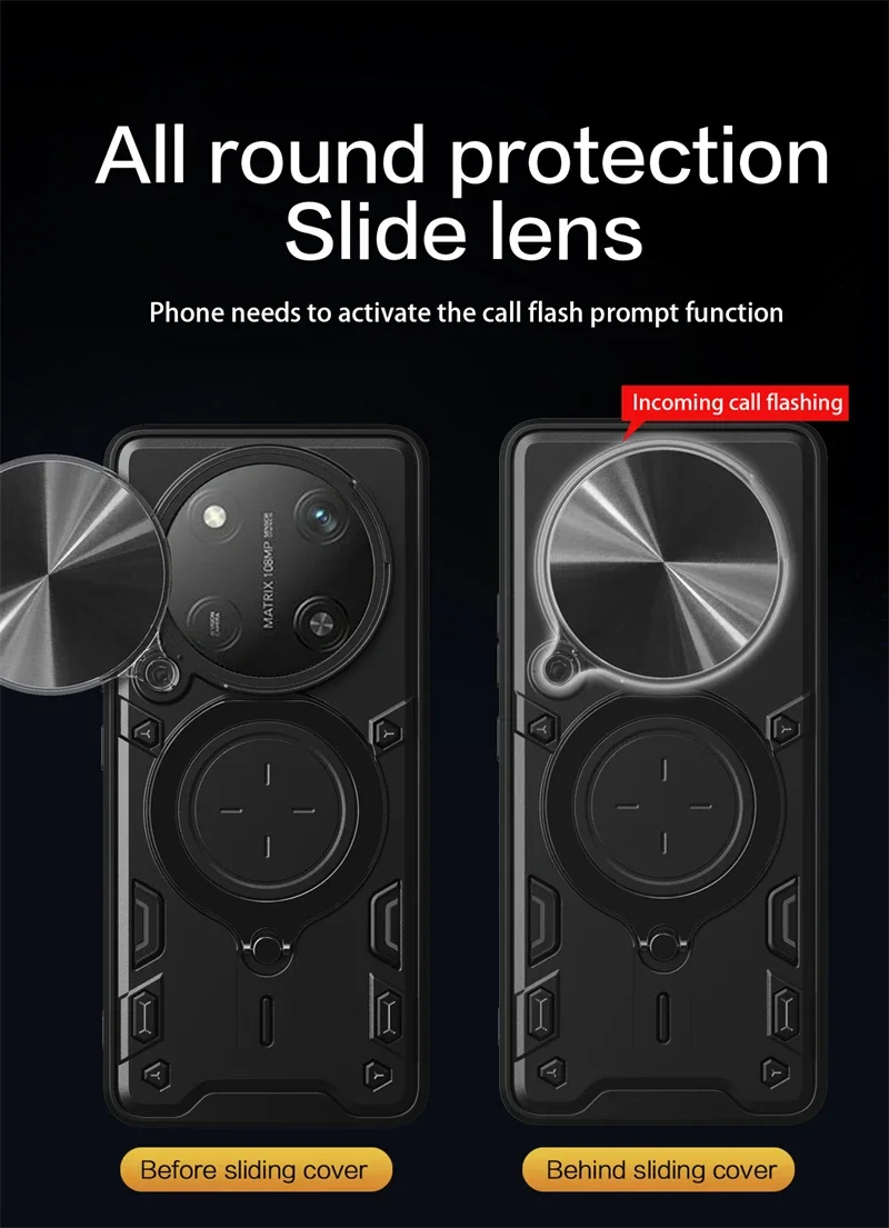 حافظة لهاتف Honor Magic 7 Lite 5G حافظة لهاتف Honor Honor Honor Honor Magic7 Lite غطاء خلفي بحلقة حامل السيارة