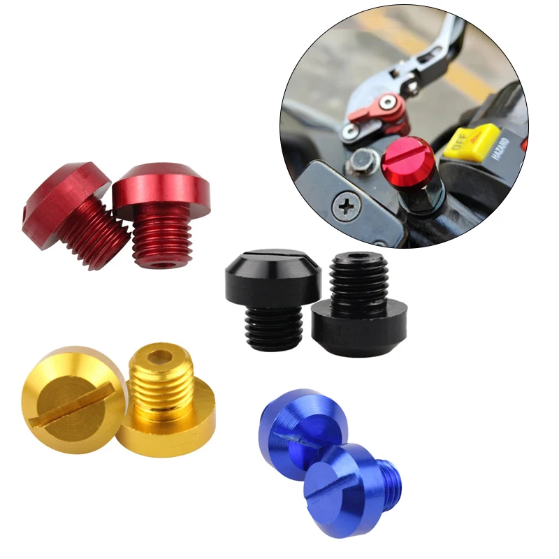 2pc Motorcycle Modification Parts Rear Reversing Mirror M8M10 Mirror Hole Screw CNC Aluminum Alloy Rustproof Mirror Hole Screw