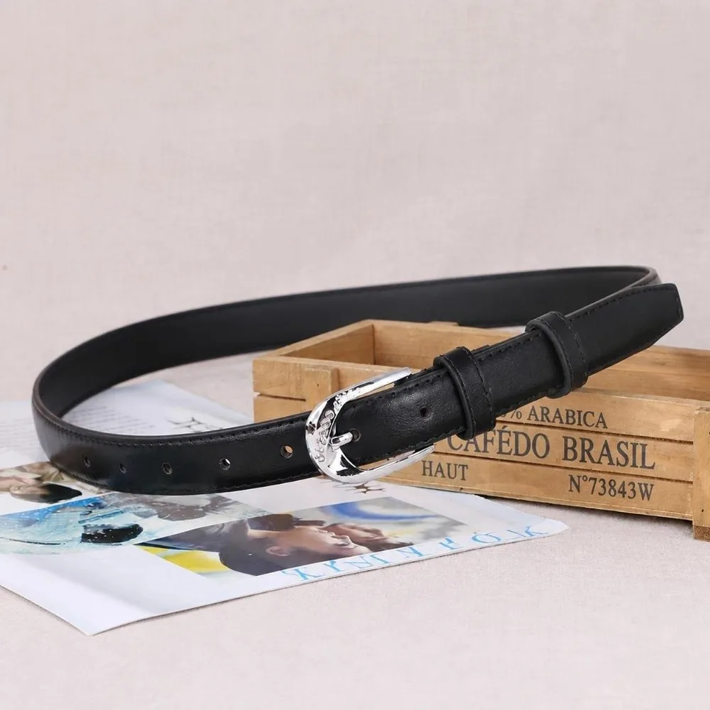 Simple Alloy Buckle Faux Leather Belt Versatile Decorative Adjustable Waist Belt Pin Buckle Belt Jeans Dress