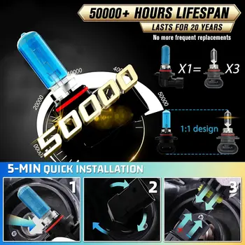 適用於豐田卡羅拉(1993-1997,2001-2015)的4個鹵素大燈燈泡組合,遠光燈+近光燈,超亮6000K大燈 8 最佳銷售 豐田卡羅拉改裝 - №4