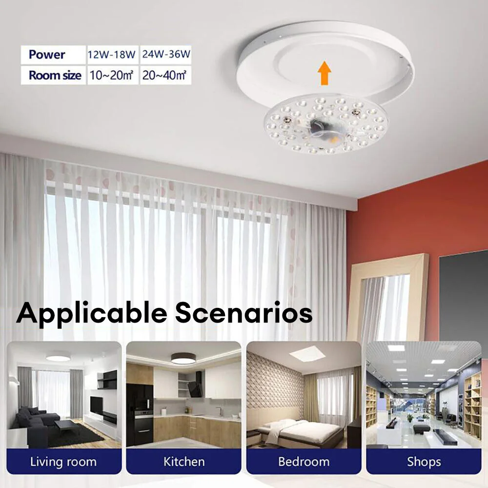 36W/24W/18W/12W LED Anello di Luce di Pannello LED Cerchio Lampada da Soffitto Modulo LED Piastra Luminosa per Camera da Letto Soggiorno Complementi Arredo Casa