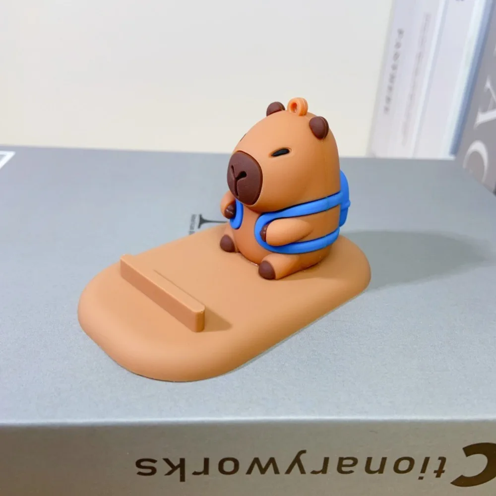 Turtle Capybara Phone Holder Figure Model Support Capybara Mobile Phone Stand PVC Doll Desk Decor Capybara Cell Phone Bracket