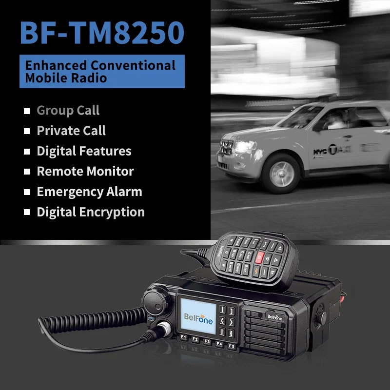 Belfone Bf TM8250 Tts GPS Vehicle Mouted Secure Communications Digital Encryption Car Mobile Radio With Remote Kill Stun Revive