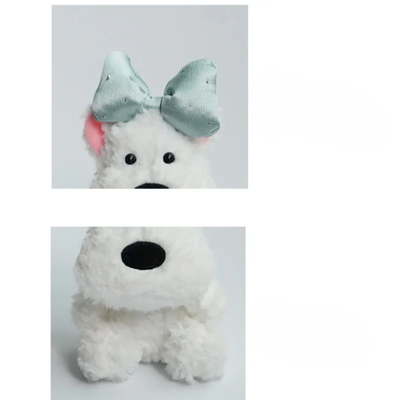 West Highland-perrito pequeño, juguetes de peluche, bonito bolso con lazo, colgante, llavero decorativo, regalos de cumpleaños para niños