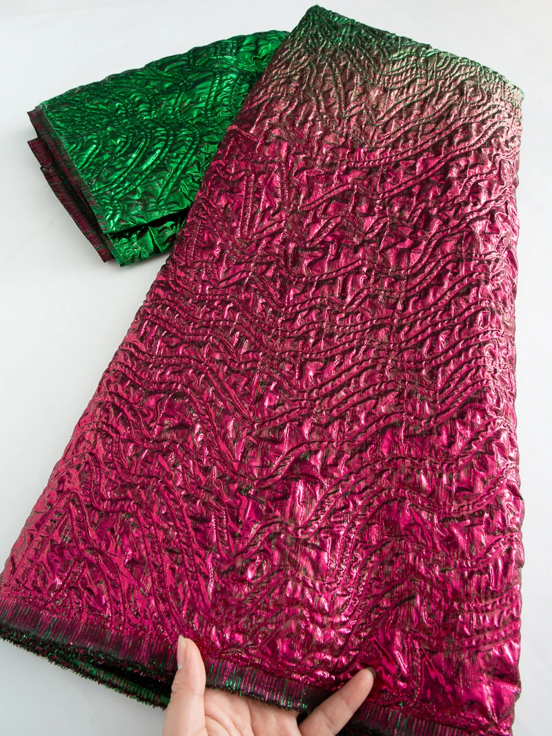 

High Quality African Gilded Lace Damask Lace Fabric Brocade Jacquard Lace Fabric Luxury for Women Party Dresses Sew,5yards 4640