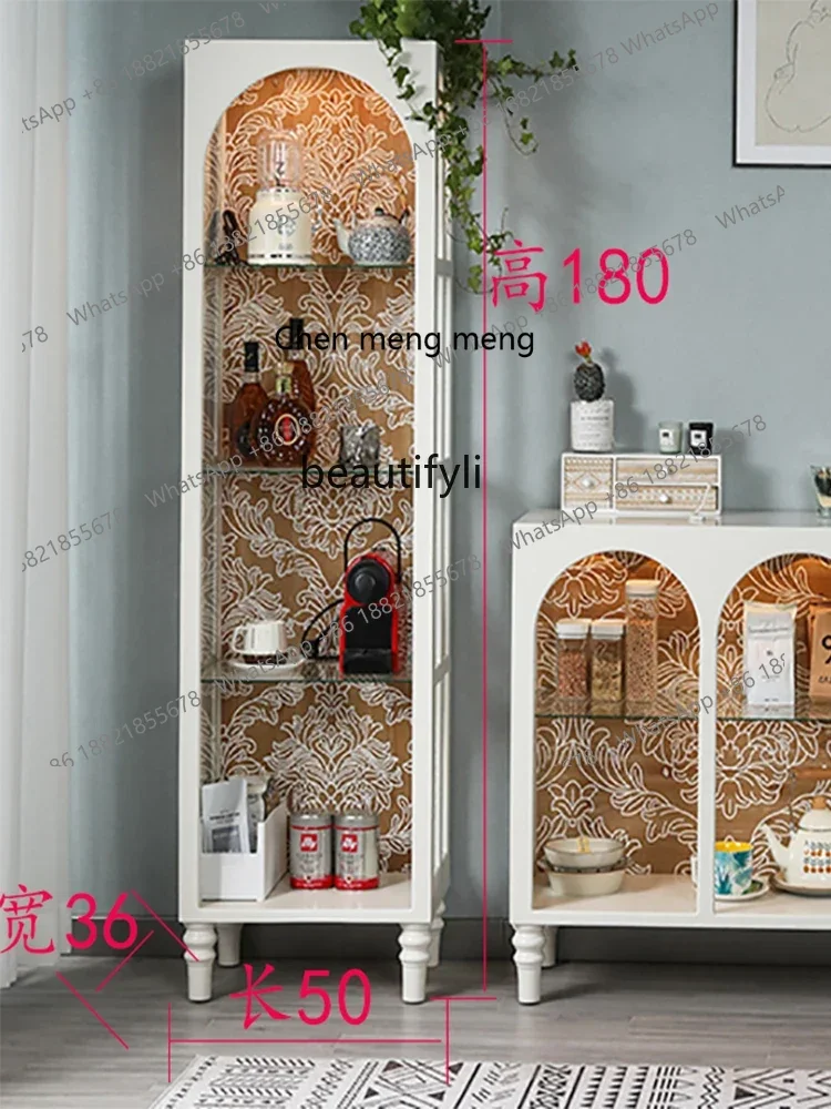 New style Nordic Living Room Display Cabinet Solid Wood Storage Cabinet Bookcase Bedroom Locker Kitchen Sideboard Cabinet Shelf