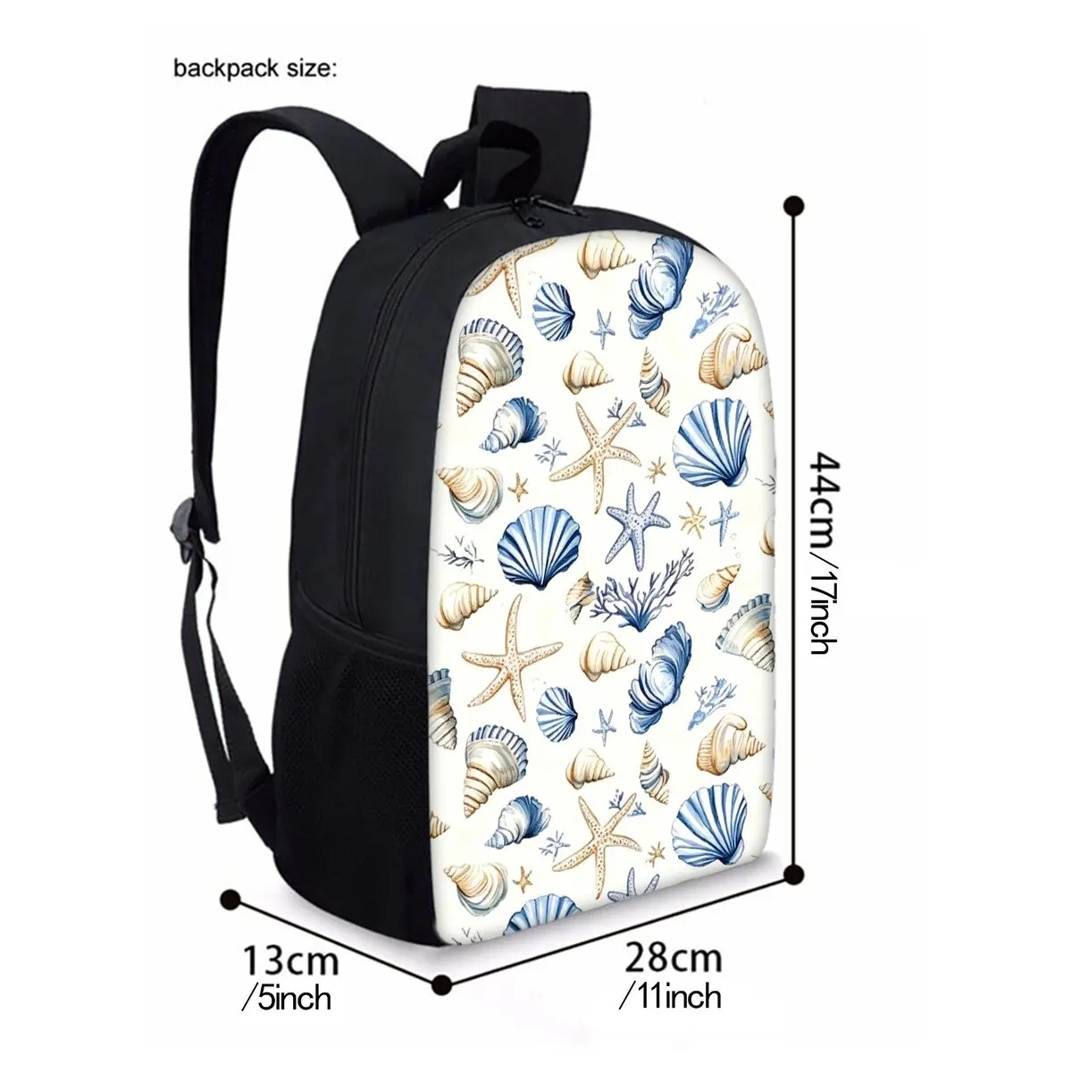 Shell Print Three Piece Set Backpacks for Boy/Girls Best Gifts 2D Cartoon Waterproof Fashionable School Bag for Children