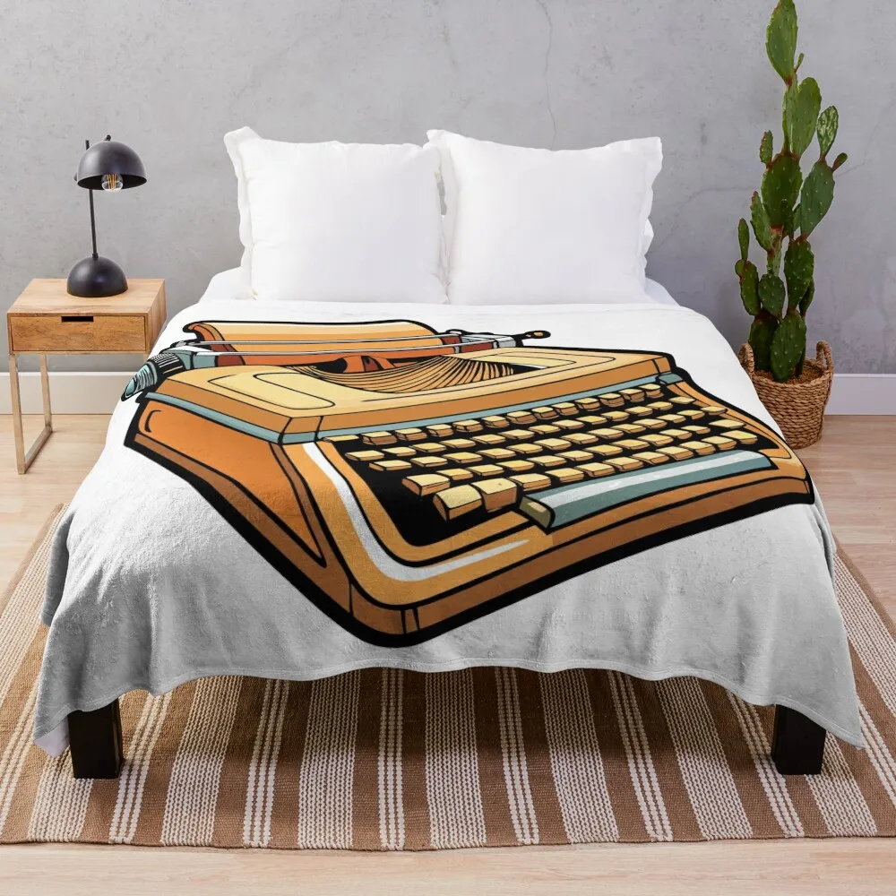 Retro Vintage Typewriter Throw Blanket Large Soft Blankets