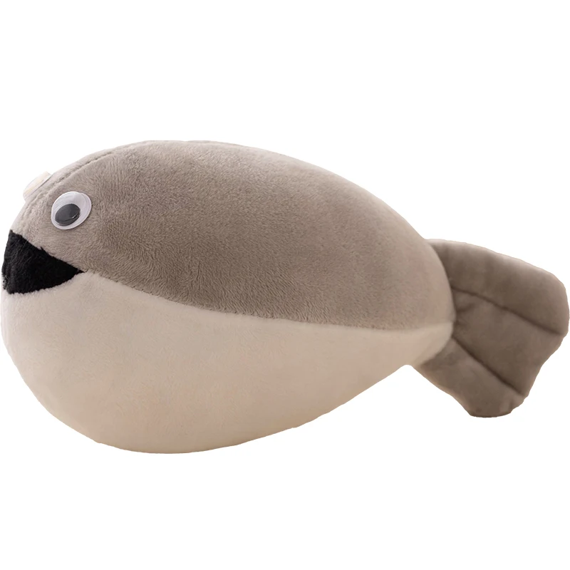 10/25cm Sacabamba Turtle Plush Pillow Stuffed Black Mouth Grey Fish Doll Aquatic Animal Cartoon Plushie Peluche Kids Gift