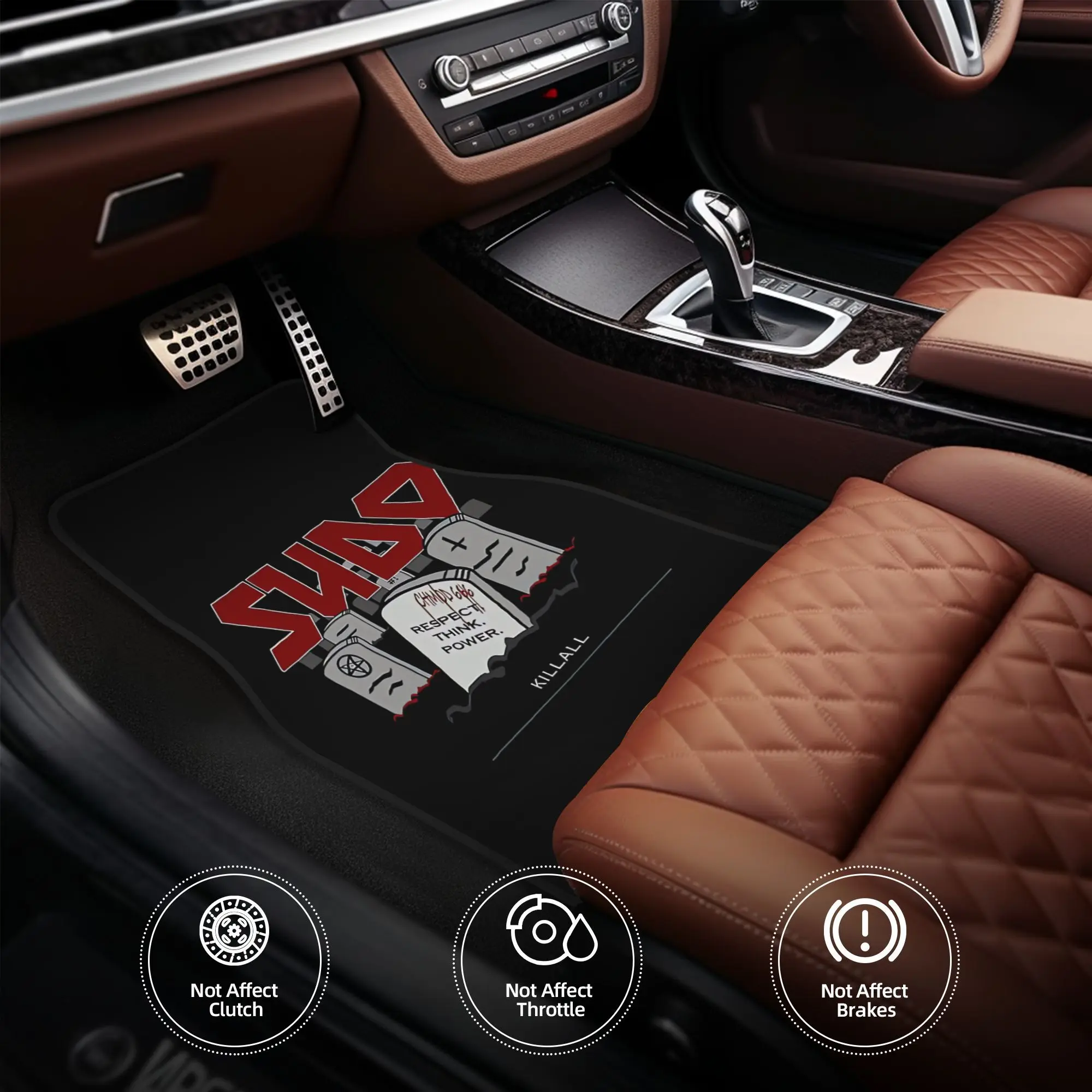 Four Piece Sudo Heavy Metal Sysadmin Theme Floor Mat Set, Simple And Elegant Design, Enhances Car Cabin Appearance, Works Well W