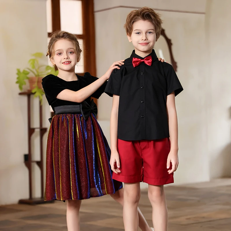 

Kids Formal Suit Clothing Set for Wedding Dress Teens Boy Girl Performance Outfit Japanese Korean Child School Uniform Age 4-15Y