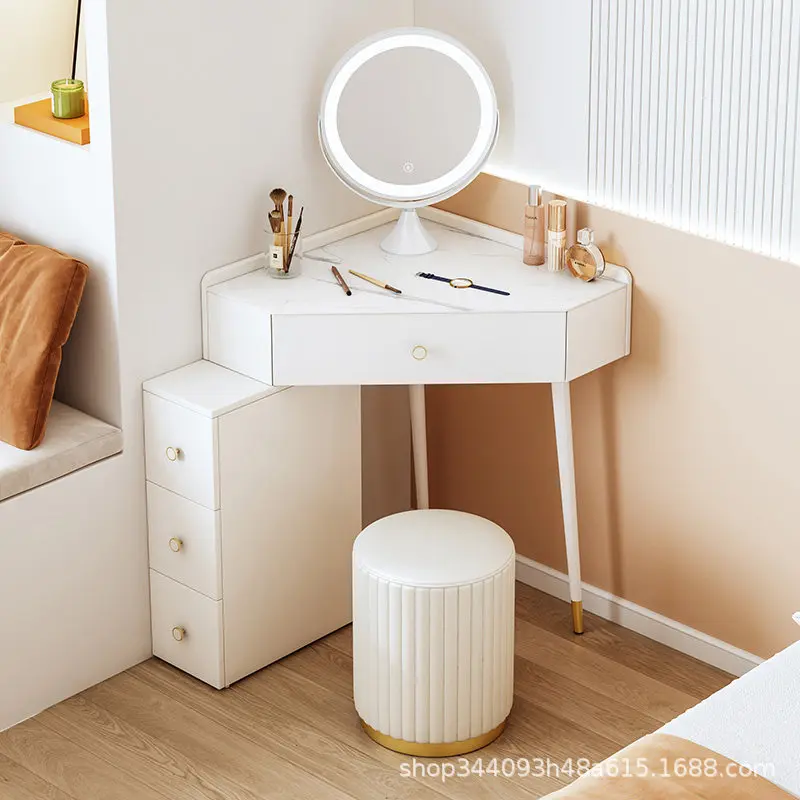 AOLIVIYA Bedroom Dressing Table Set Women Girl Makeup Vanities Desk Corner Mini Bedside Small Apartment