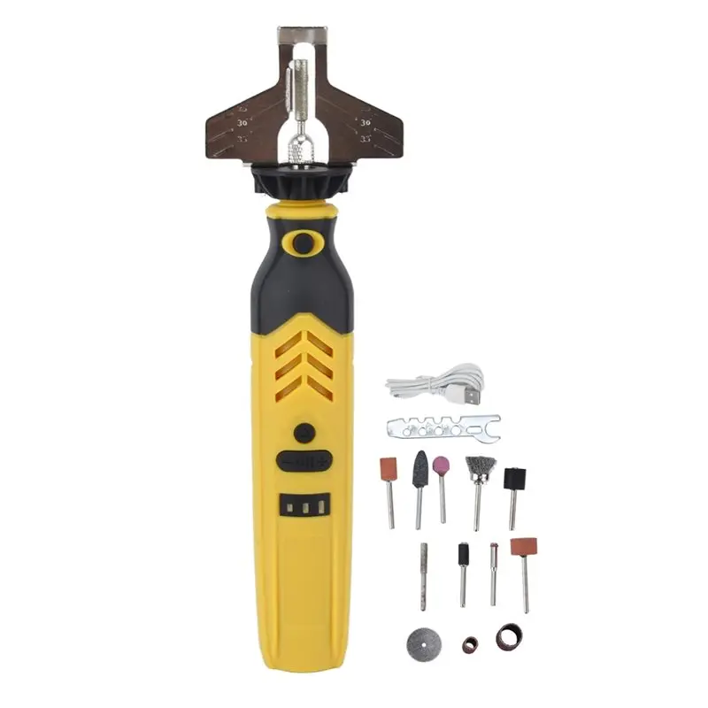 AB34-Chainsaw Sharpener Kit DC3.6V 2000Mah USB Chain Saw Grinding Tool Set For DIY Engraving And Grinding Tool