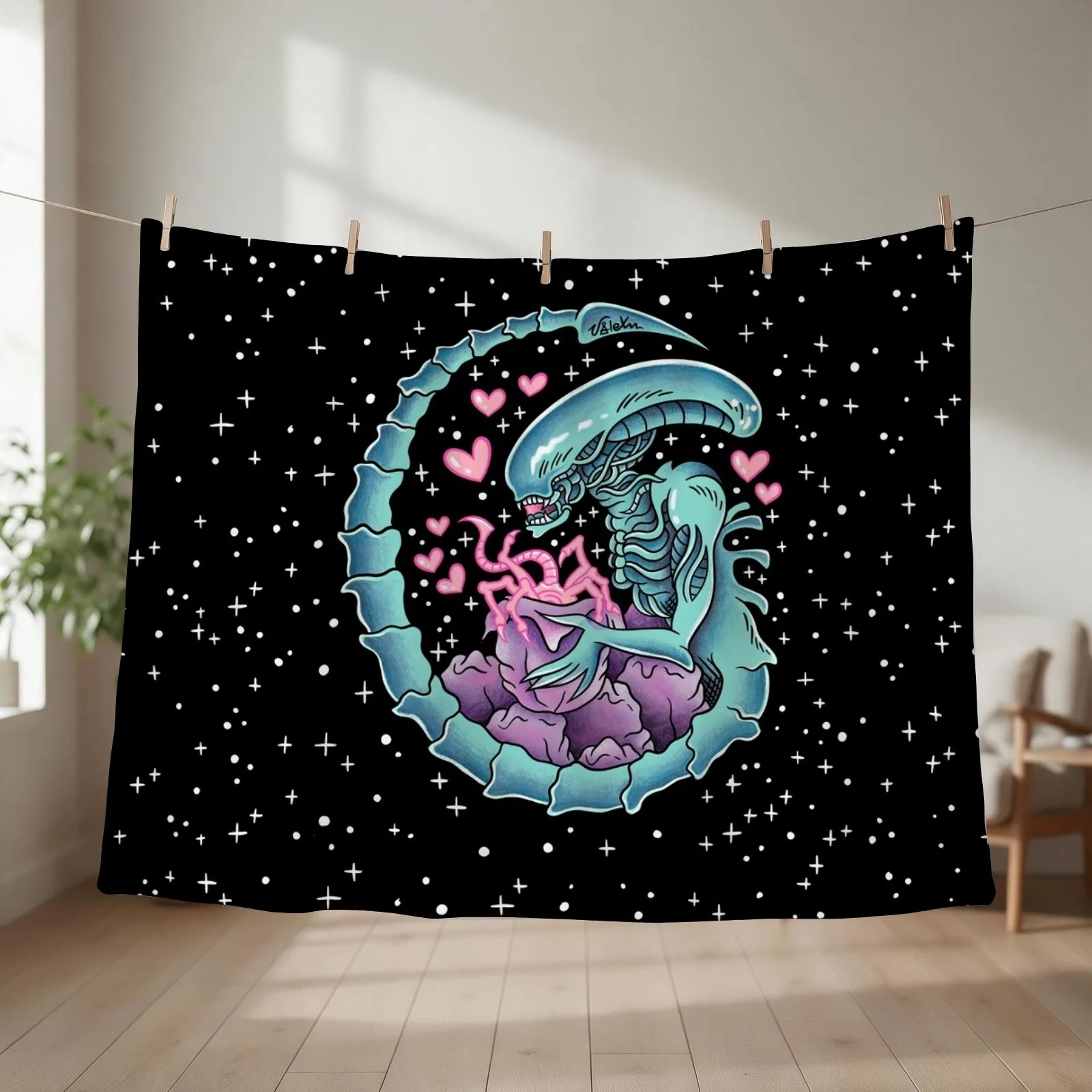 Xenomorph Eggs Throw Blanket couch cozy soft plush fuzzy picnic outdoor blanket