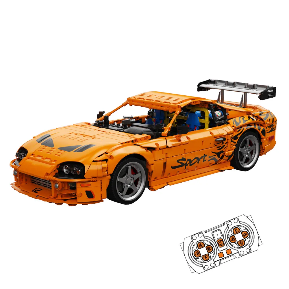 

IN STOCK Technical Remote Controlled Sports Car SUPRA A80 Building Blocks Bricks Assembling Model sets for Adults Birthday Gft