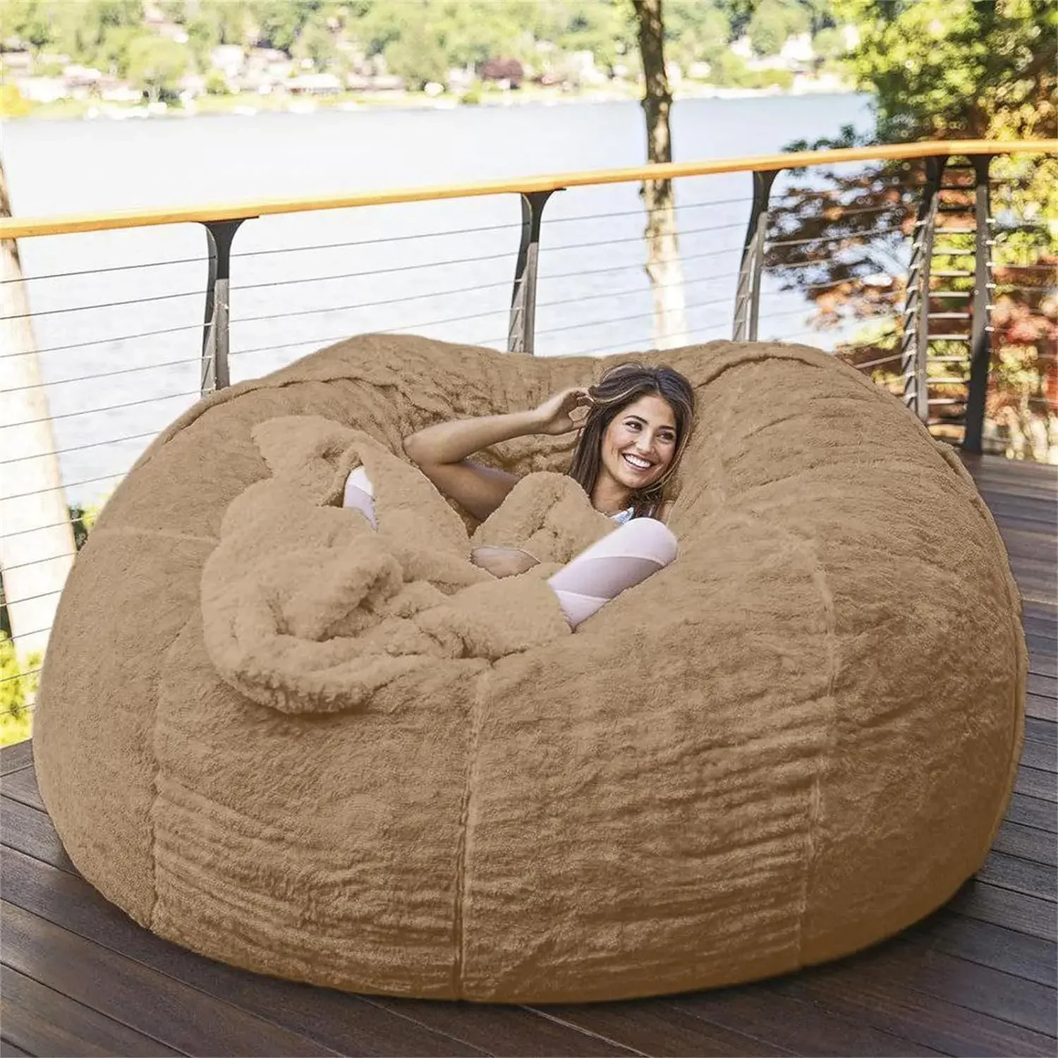 Giant Bean Bag Chair for Adults,Bean Bag Chairs in Multiple Sizes and Colors Giant Foam-Filling Required-Machine Washable Covers