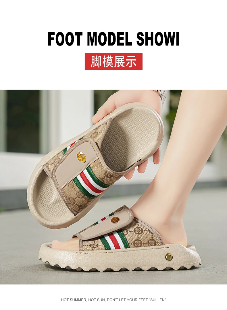 Herren-Slides mit einem Riemen, lässige Hausschuhe, neue atmungsaktive, leichte Outdoor-Strandschuhe für den Sommer, schnelltrocknende, weiche Poolsandalen mit bequemer Sohle – Detail 8