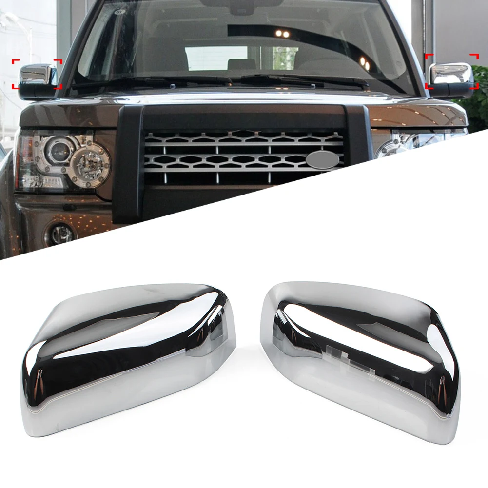 1 Pair Chrome Car Side Rearview Mirror Cover Cap For Land RoverLR4 LR2 Freelander 2 Range Rover Sport