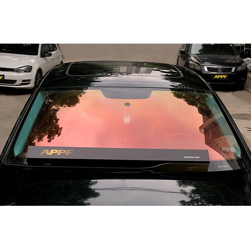 VLT 85% IRR 75% Red Tint Car Window Film Windshield Solar Colored Sunset Film For Car Body