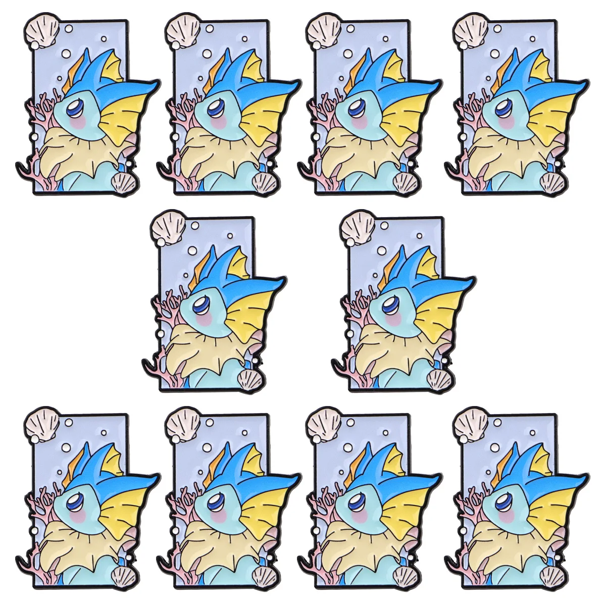 10PCS Anime Game Enamel Pin Cartoon Monster Badge On Backpack Lapel Pins Cute Brooch Set Cosplay Accessories Gifts