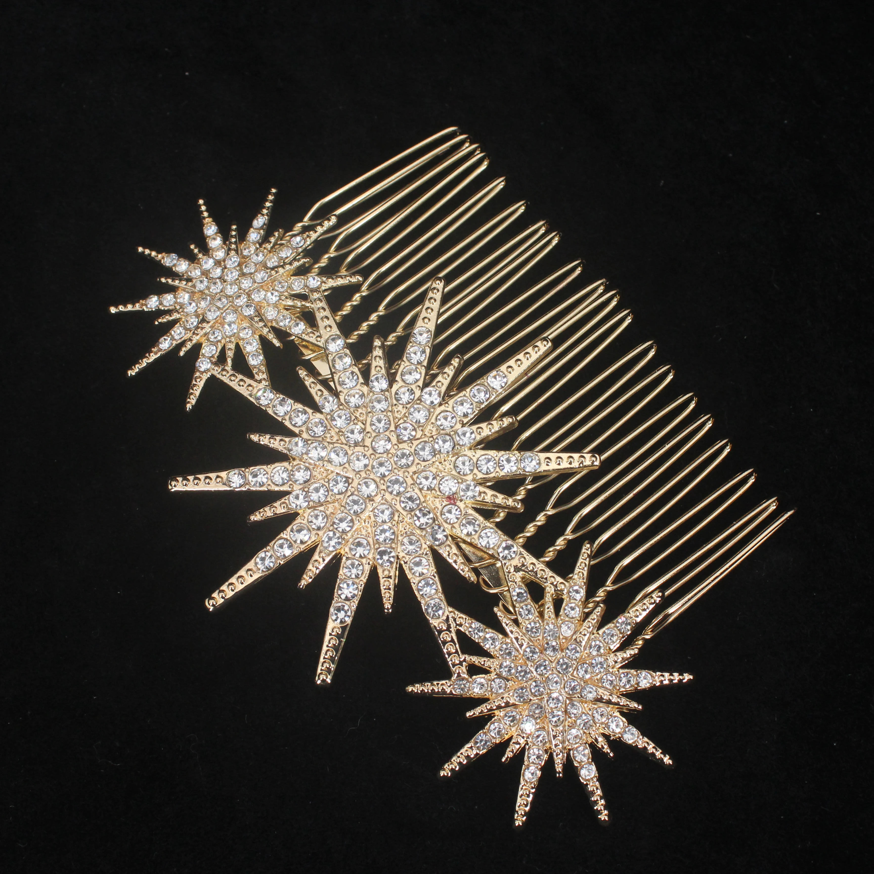 Bridal Wedding Hair Accessories Crystal Star Hair Combs Clips Jewelry for Women Rhinestone Bride Headpiece Party Bridesmaid Gift