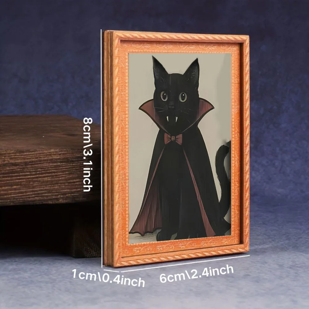 1 Piece of Retro Vampire Black Cat Fridge Magnet, Halloween Gothic Cape Bow Tie Cat Art Magnet, Decorative Magnetic Sticker for Fridge, Storage Cabinet, Whiteboard, Creative Halloween Gift for Cat Lovers