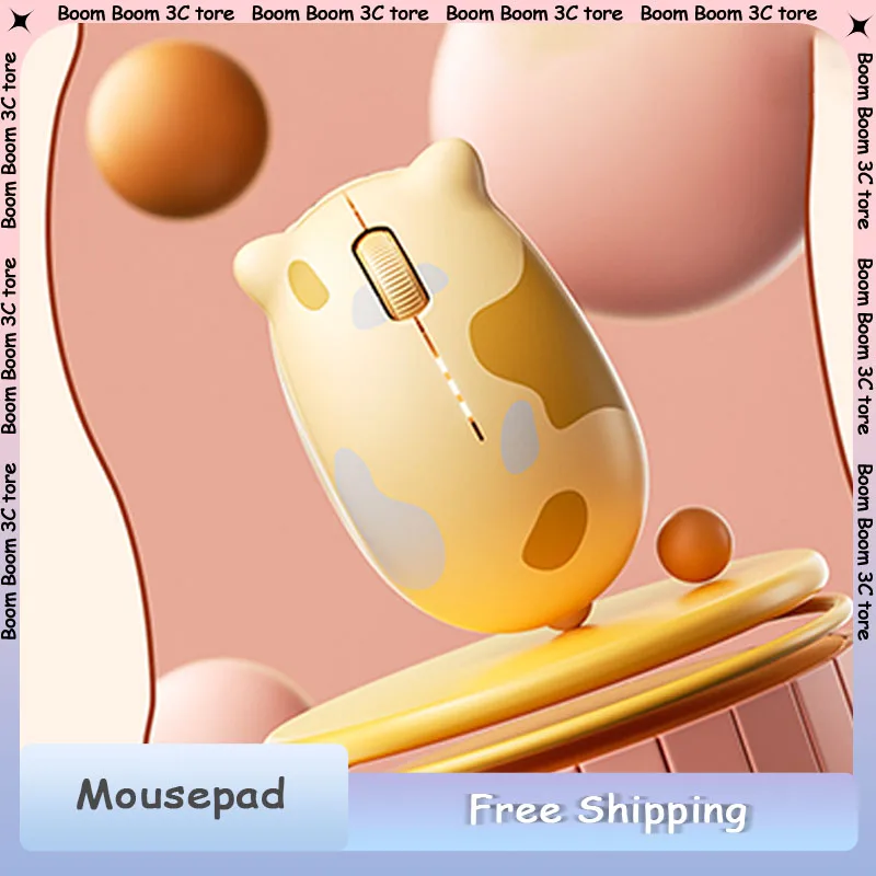 

Inphic Cute Cat Mouse Wireless Bluetooth 2.4G Silent Rechargeable Pet Kitten Mouse with Plush Simulated Cat Fur Magnetic Case