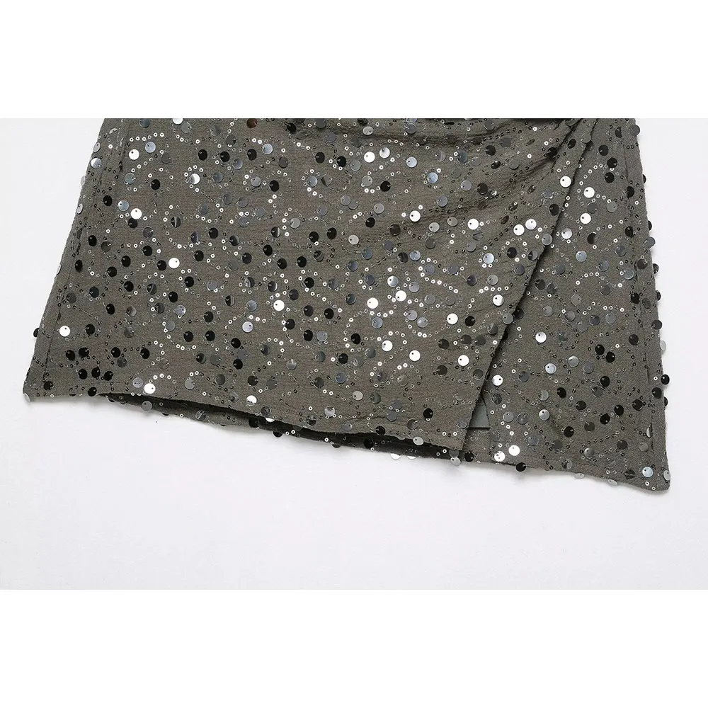 تنورة نسائية صغيرة من DUOPERI Y2K على شكل حرف a مع سحاب جانبي مطرز بخصر عالٍ تنانير غير رسمية للسيدات أنيقة