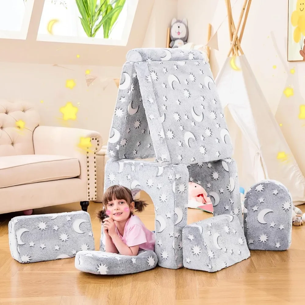 Children's Sofas,Modular Kids Play Couch,Toddler Couch Kids Sofa,Child Sectional Sofa,Bedroom and Playroom Furniture for Toddler