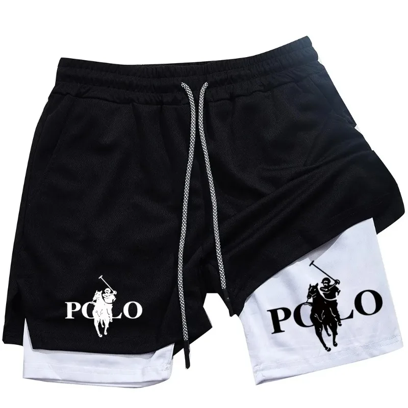 

Men's anime double-layer shorts, sports printed multifunctional training fast drying jogging pants