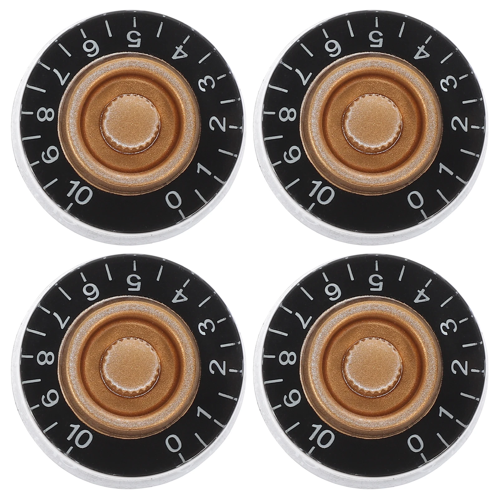 

4pcs Electric Guitar Knobs Set Durable Acrylic Control Tone Volume Black Numbers Style Accessories