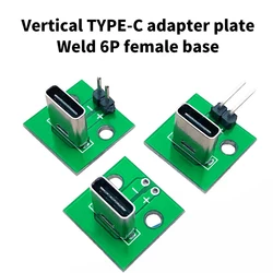 1Pcs Data Charging Cable Jack Test Board with Pin Header 90 Degree Vertical Type C Female Male Connector Test PCB Board Adapter