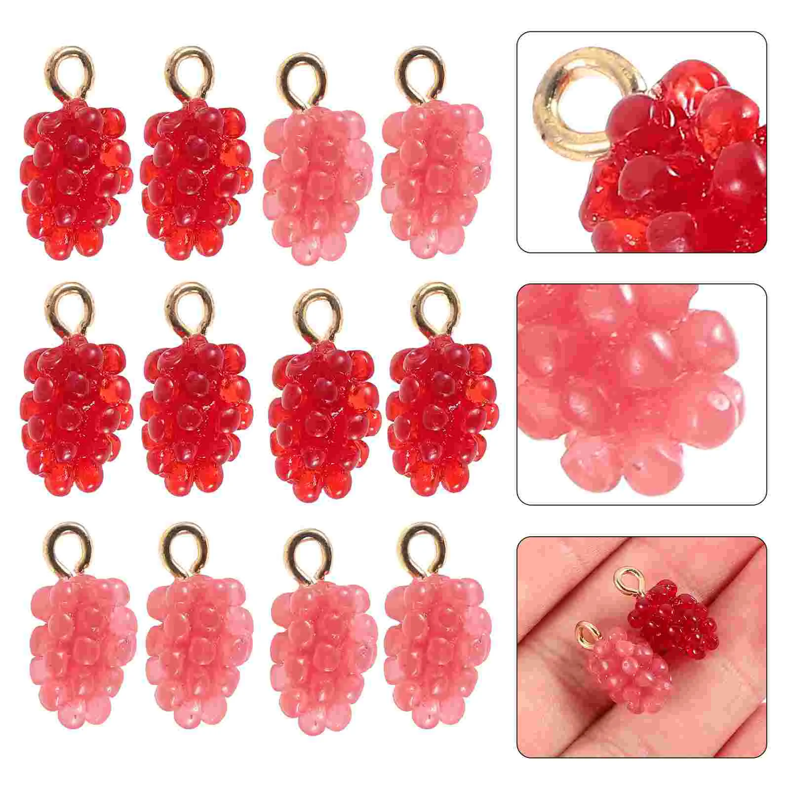 12 Pcs Grape Accessories DIY Jewelry Accessory Necklace Charm Resin Pendant Pendants Charms Ornaments for Crafts