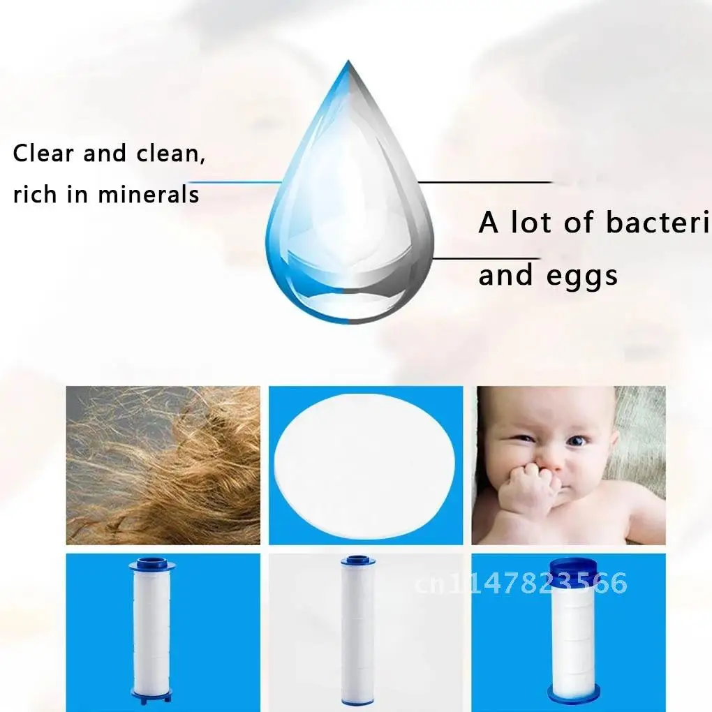 8/4/2Pcs Filter Rainfall Shower Head 360Rotated Handheld Shower PP Cotton Filter Replacement Water Purifier Bathroom Accessories