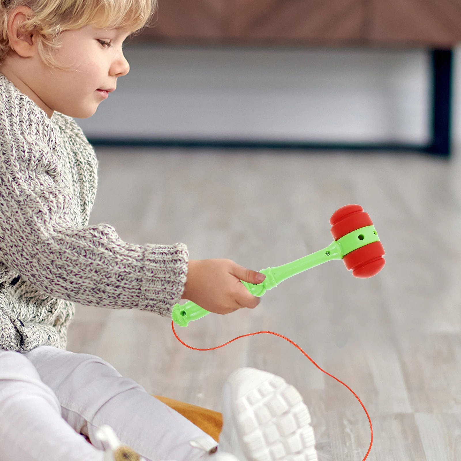 Kids Mallet Toddler Toy Squeaky Hammer Green Portable Pounding Toy Hammers Kids Hammer Toys Early Educational