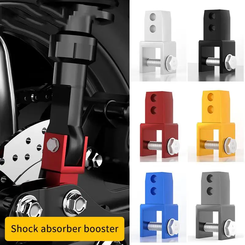 Motorcycle Shock Extender Rear 1/2pcs Front Shock Riser with Screw Height Extension Metal Absorber for Bike Suspension Upgrade