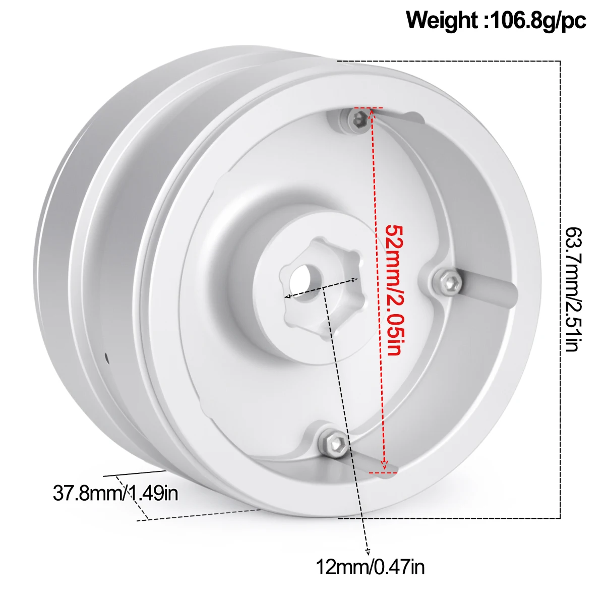 2.2'' Aluminum Beadlock Wheel Rims for 1/10 RC Crawler – Fits TRX4 SCX10 VS4-10 Gen8 – Heavy Duty Upgrade