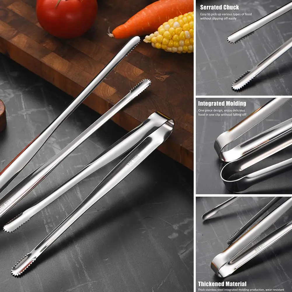 Pinzas multifunción para barbacoa, pinzas de acero inoxidable para comida, Buffet de cocina, utensilios para barbacoa, herramienta de Clip de Churrasco, M1L3